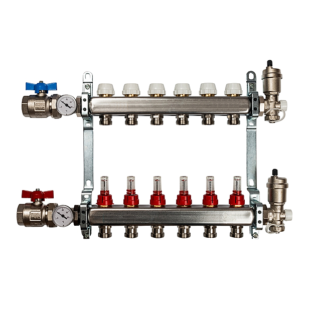 Кол.груп.6-вых с рас С КРАНАМИ НЕРЖ.(5шт) VR113-06 ViEiR