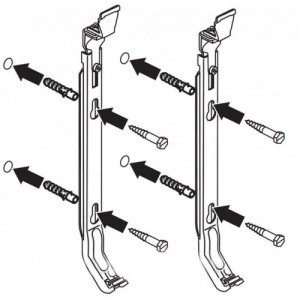Кронштейн настенный тип К15.4 (400), с пластм.встав.  RU-BS (тип 20/21/22/33) (К15.4500) Buderus