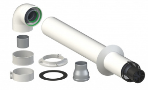 Комплект коаксиального дымохода 60/100 (Пл) мм Универсальный (пластик)