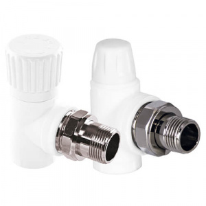 Комплект для радиатора угловой PP-R  25-3/4 (вентиль+клапан) TEBO