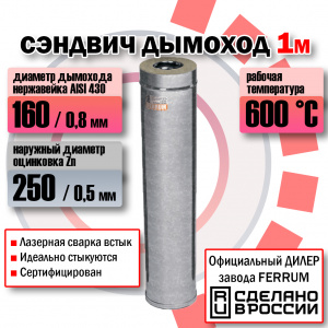 Сэндвич  (L=0,5 м) (430 + оц.) Феррум