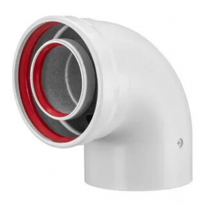 Колено коаксиальное 60/100 90 гр. пп/мм