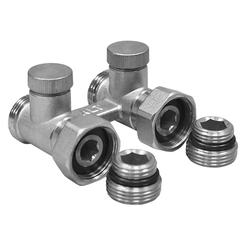 Узел двойной для нижнего подключения радиатора прямой для двутрубной системы 1/2 х 3/4  ALT-T