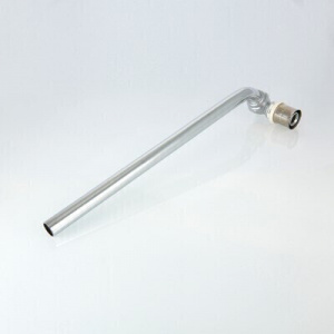 Угольник радиаторный пресс с латунной хром. трубкой 15 мм, 16х15х300 (правый)