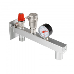 Группа безопасности расширительного бака VALTEC, стальная консольная (с манометрами 0-4 бар)