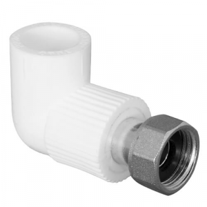 Угольник с накид.гайкой PP-R 32х 1 1/4  (мет.штуцер)  (10/40) TEBO