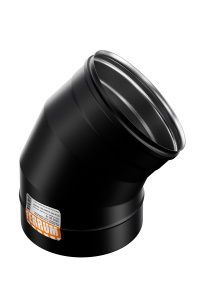 Колено угол 135° Ф150 (430/0,8 мм / эмаль /600° черная) Феррум