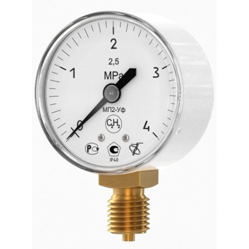 Манометр d-50мм МП50 М12х1.5 ( 0.4МПа) ацетилен