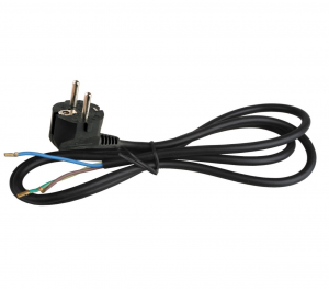 Шнур ПВС-ВП 3*0,75 S22 с вилкой, черный, 1,5 м