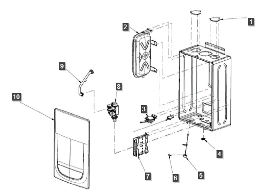 Взрывная схема котла Navien Deluxe S и инструкции с кодами ошибок