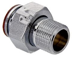 Фото Полусгон прямой с накидной гайкой 1/2 " НИКЕЛЬ Valtec. VTr.611.N.0004