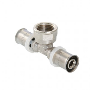 Тройник пресс с перех.на вн.р. 20х1/2х20 Valtec