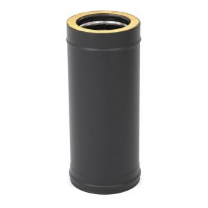 Сэндвич дымоход Ø120х200 (L: 0,5 м) (430/0,8мм + нержавейка)   черный матовый