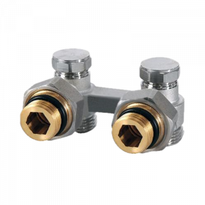 Узел угловой двойной для нижнего подключения радиатора 1/2 х 3/4  ICMA  (Арт 884/82884AD06)